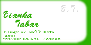 bianka tabar business card